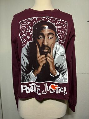 Justice Maroon Graphic Logo Tee